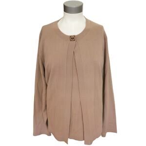 ANNE KLEIN New York cashmere twin sweater set cardigan tank in honey Size 2X NEW